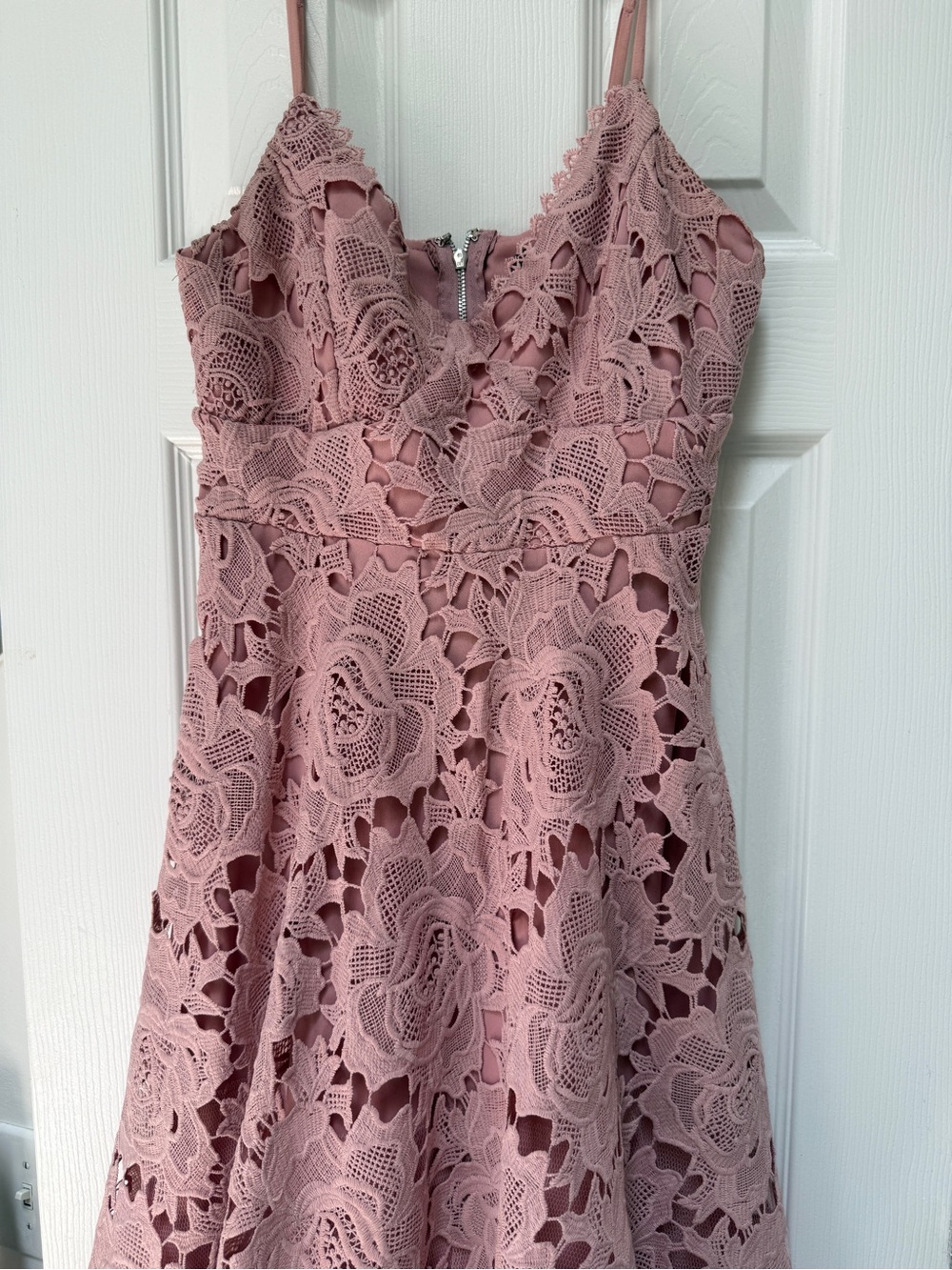 Lulu's Dusty Rose Floral Lace Mini Dress